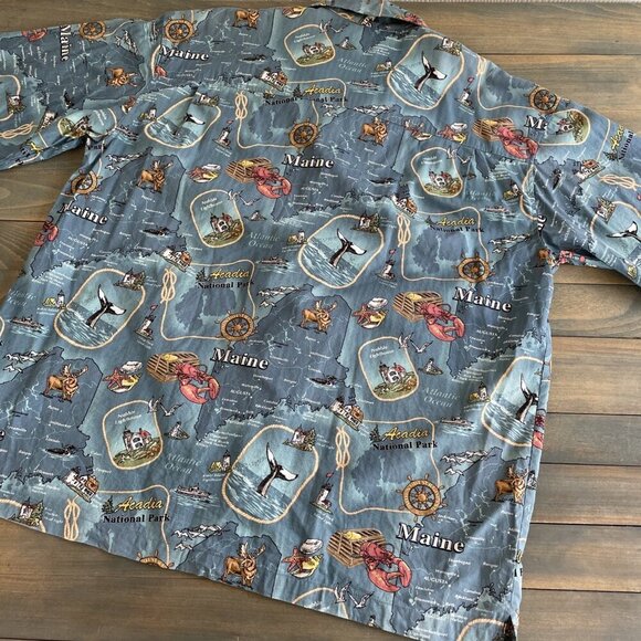 Vintage David Carey Arcadia Maine Short Sleeve Button Casual Shirt Mens 2XL (VV) - Picture 10 of 10
